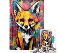 Jigsaw Puzzles for Adults 1000 Banksy Graffiti Slum Fox Adult Puzzles Hands-on Game Staycation Kill Time Birthday Present, Gifts, (Size 38x26cm)