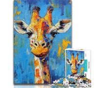 Jigsaw Puzzles for Adults 1000 Basquiat Giraffe Adult Puzzles,Toys Educational Games Stress Relieving Unique Birthday And Gifts 38x26cm