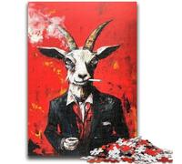 Jigsaw Puzzles for Adults 1000 Basquiat Goat 1000 Piece Jigsaw,Learning Educational Toys Family Games Unique Birthday And Gifts (26x38cm)