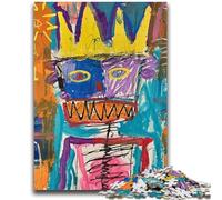 Jigsaw Puzzles for Adults 1000 Basquiat-style King Skull for Age 14+ Brain Teaser Game Best Gift for Adults And Teenagers 26x38cm
