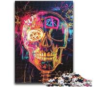 Jigsaw Puzzles for Adults 1000 Basquiat-style Skull Educational Games Home Decoration Educational Game for Birthday, Chrismas 50x75cm