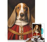 Jigsaw Puzzles for Adults 1000 Basset Hound The Pope, Toy Wall Decor, Home Art Decor, with Fully Interlocking Randomly Shaped Pieces 38x52cm