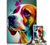 Jigsaw Puzzles for Adults 1000 Beagle Colorful Teenager Puzzles,Challenging Game for Is Ideal As A Gift for The Whole Family 75x50cm