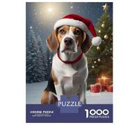Jigsaw Puzzles for Adults 1000 Beagle Dog Funny Christmas Jigsaw for Adults Relaxing Games Presents for Women Challenging To Complete 70x50cm/1000pcs