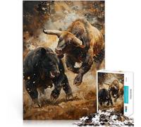jigsaw puzzles for adults 1000 Bear VS Bull Crypto Trade Made of cardboard,for ages 14 and over Challenging Game It is ideal as a gift for the whole family。size:38x52cm/14.96x20.47inch