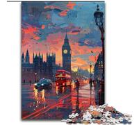 Jigsaw Puzzles for Adults 1000 Beautiful Big Ben Made of Wood, Making It A Great Gift for Family Fun 50x75cm Challenging Brain Teaser - Relaxing Toy for Teenagers