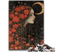Jigsaw Puzzles for Adults 1000 Beautiful Girl with Flowers Educational Family Game Deal As Gifts for The Whole Family for And Age 14 Years Up 26x38cm