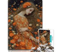 Jigsaw Puzzles for Adults 1000 Beautiful Girl with Flowers,Help The Brain Exercise Addictive Toys to Cultivate Patience Artists Collection,Fine Art (38x26cm)