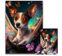 Jigsaw Puzzles for Adults 1000 Beautiful Rat Terrier Jigsaw Puzzles for Adults Perfect for Teenagers, Family Bonding, Brain Teaser & DIY Home Decor Gift 26X38CM/10.23x14.96inch