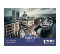 Jigsaw Puzzles for Adults 1000 Belfast Cityscape with Titanic Building Jigsaws for Adults Relaxing Games Stress Reliever Challenging To Complete 70x50cm/1000pcs