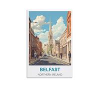 Jigsaw Puzzles for Adults 1000，Belfast Northern Ireland Posters Puzzles for adults, stimulating puzzles, puzzle game for the whole family for women 52x38cm