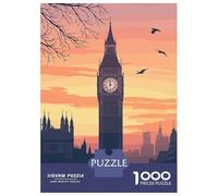 Jigsaw Puzzles for Adults 1000 Big Ben Sunset Jigsaws for Adults Relaxing Games Stress Reliever Challenging To Complete 70x50cm/1000pcs