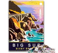 Jigsaw Puzzles for Adults 1000 Big Sur And Bixby Bridge 1000 Pieces for Adults,Challenging Family Activity Games DIY Toy for Home Wall Decor Gifts (26x38cm)