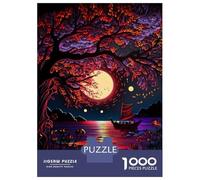 Jigsaw Puzzles for Adults 1000 Big Tree And Small Boat Puzzle for Adults Relaxing Games But Fun And Humorous Challenging To Complete 38x26cm/1000pcs
