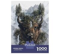 Jigsaw Puzzles for Adults 1000 Bison The Majestic Defender of Nature’s Domain Adult Jigsaw Puzzle Hands-on Game Precision Cutting Gifts for Friends And Family 38x26cm/1000pcs