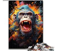 Jigsaw Puzzles for Adults 1000 Bizarre Colorful Monkey Adult Jigsaw Puzzles 1000 Pieces for Teenagers Family Educational Games Home Decoration Gift (Size 26x38cm)