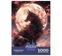 Jigsaw Puzzles for Adults 1000 Black Sakura Kitsune Adult Jigsaw Puzzle Toy Wall Decor Difficult Challenge Educational Challenge 52x38cm/1000pcs