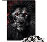 Jigsaw Puzzles for Adults 1000 Black Wild Angry Lion Puzzle Brain Teaser Game for Teenagers, for Family Game Night (size : 50x75cm)