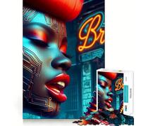 Jigsaw Puzzles for Adults 1000 Black Woman Jazz Bronx Sharp Joint Play, Thinking Fun Game, Calm Fun Time, Christmas Leisure Art (50x75cm)