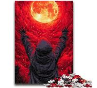 Jigsaw Puzzles for Adults 1000 Blood Moon Ninja Adult Jigsaw,for Educational Game Challenge Toy Birthday Present, Gifts, Wall Art (38x26cm)