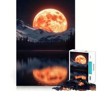 Jigsaw Puzzles for Adults 1000 Blood Moon Over Mountains Sharp Joint Play, Thinking Fun Game, Calm Fun Time, Christmas Leisure Art (50x75cm)