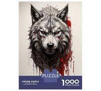 Jigsaw Puzzles for Adults 1000 Blood Wolf Adult Jigsaw Puzzle Toy Wall Decor Difficult Challenge Educational Challenge 38x26cm/1000pcs