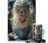 Jigsaw Puzzles for Adults 1000 Bloody Alice in Wonderland Sharp Joint Play, Thinking Fun Game, Calm Fun Time, Christmas Leisure Art (38x26cm)