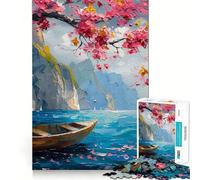 Jigsaw Puzzles for Adults 1000 Blossoms Boat Dream Sharp Joint Play, Thinking Fun Game, Calm Fun Time, Christmas Leisure Art (38x52cm)