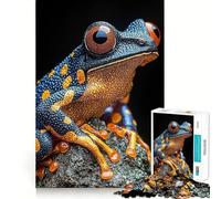 Jigsaw Puzzles for Adults 1000 Blue And Yellow Poison Dart Frog Sharp Joint Play, Thinking Fun Game, Calm Fun Time, Christmas Leisure Art (38x52cm)