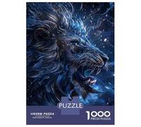 Jigsaw Puzzles for Adults 1000 Blue Lion Roar Art Print Jigsaw for Adults Relaxing Games Presents for Women Challenging To Complete 70x50cm/1000pcs