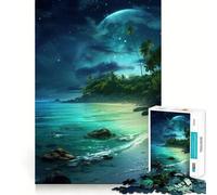 Jigsaw Puzzles for Adults 1000 Blue Ocean Night Sky Sharp Joint Play, Thinking Fun Game, Calm Fun Time, Christmas Leisure Art (38x26cm)