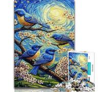 Jigsaw Puzzles for Adults 1000 Bluebird on The Tree Teenager Jigsaw,Challenging Game Toys Wall Decoration Unique Birthday And Xmas Gifts 75x50cm