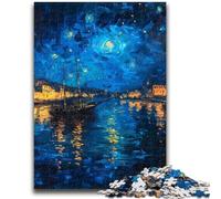 Jigsaw Puzzles for Adults 1000 Boat Under The Night Sky Educational Family Game Deal As Gifts for The Whole Family for And Age 14 Years Up 26x38cm