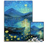 Jigsaw Puzzles for Adults 1000 Boat Under The Night Sky Wooden Puzzles Fun Games, Is Ideal As A Gift for The Whole Family for for Age 14 50X75CM