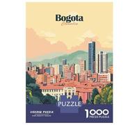 Jigsaw Puzzles for Adults 1000 Bogota Colombia Cityscape Illustration Puzzle for Adults Relaxing Games But Fun And Humorous Challenging To Complete 70x50cm/1000pcs