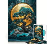 Jigsaw Puzzles for Adults 1000 Bonsai Tree with Golden Moon Sharp Joint Play, Thinking Fun Game, Calm Fun Time, Christmas Leisure Art (38x52cm)