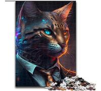 Jigsaw Puzzles for Adults 1000 Boss Bengal Cat 1000 Piece Jigsaw Perfect Christmas & New Year Gift, size : 26x38cm