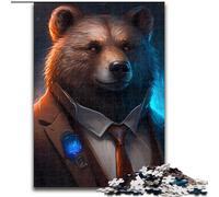 Jigsaw Puzzles for Adults 1000 Boss Brown Bear 1000 Piece Jigsaw Puzzle Challenging DIY Art for Enthusiasts, for Relaxation (Szie 50x75 cm)