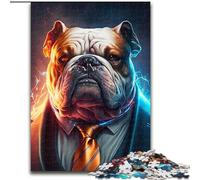 Jigsaw Puzzles for Adults 1000 Boss Bulldog Jigsaw Puzzles Challenging DIY Art for Enthusiasts, for Relaxation (Size 26x38cm)
