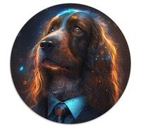 Jigsaw Puzzles for Adults 1000 Boss Dog Round Jigsaw Puzzles 1000 Pieces for Adults Erfect for Home Decor, Birthdays, Holidays, And Gifts 67.5x67.5cm