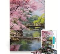 Jigsaw Puzzles for Adults 1000 Bridge in Japan Exact Edge Art Focus Building Toy Cozy Time Game Christmas Wall Art (38x26cm)