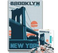 Jigsaw Puzzles for Adults 1000 Brooklyn Cityscape, Stress Relief Toys,is Ideal As Gifts for The Whole Family Suitable for And 14 38x26cm