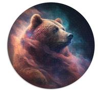 Jigsaw Puzzles for Adults 1000 Brown Bear Round Jigsaw Puzzles 1000 Pieces for Adults Erfect for Home Decor, Birthdays, Holidays, And Gifts 67.5x67.5cm
