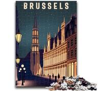 Jigsaw Puzzles for Adults 1000 Brussels Belgium Travel 1000 Pieces for Adults,Challenging Family Activity Games DIY Toy for Home Wall Decor Gifts (50x75cm)