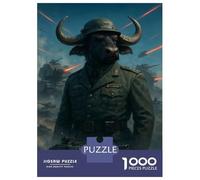 Jigsaw Puzzles for Adults 1000 Buffalo Soldier in Military Uniform Jigsaw for Adults Relaxing Games Pattern Assembly Gifts for Friends And Family 38x26cm/1000pcs