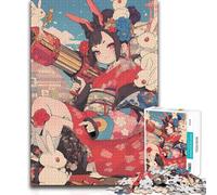 Jigsaw Puzzles for Adults 1000 Bunny Blaster Geisha Toy Intellectual Game Stress Reliever Secret Santa Gifts (size 38x26cm)