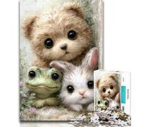Jigsaw Puzzles for Adults 1000 Bunny Teddy Bear Baby Adult Jigsaw,for Educational Game Challenge Toy Birthday Present, Gifts, Wall Art 26x38cm