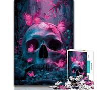 Jigsaw Puzzles for Adults 1000 Butterfly And Skull Puzzles for Teenagers,Challenging Game for The Whole for Women, Gifts for Men 38x26cm