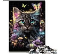 Jigsaw Puzzles for Adults 1000 Butterfly Cat Made of Wood, for Teenagers Age Group 14+, Home Decor 50x75cm DIY Art Decor