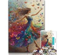 Jigsaw Puzzles for Adults 1000 Butterfly Girl Oil Painting 1000 Pieces for Adults,Learning Educational Toys Family Games Gifts for Friends And Family (size 75x50cm)